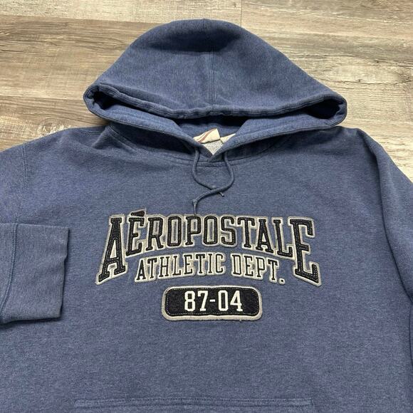 Vintage Y2K Aeropostale Blue Mens 2XL Athletic Division Sporty Sweatshirt Hoodie - Picture 1 of 9